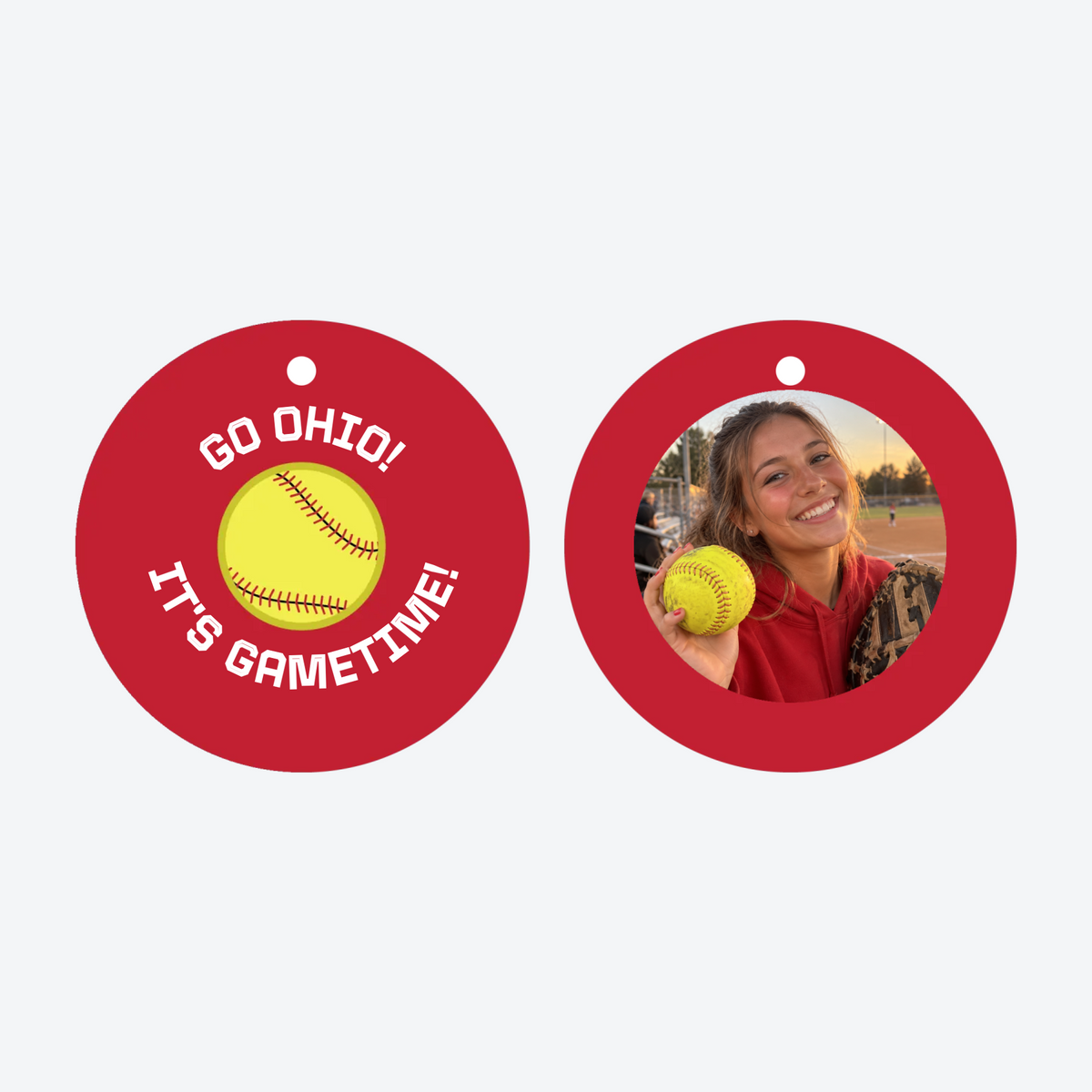 Personalized Softball Photo Christmas Ornament