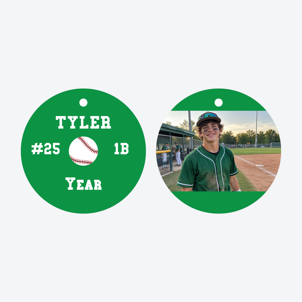Personalized Baseball Photo Christmas Ornament