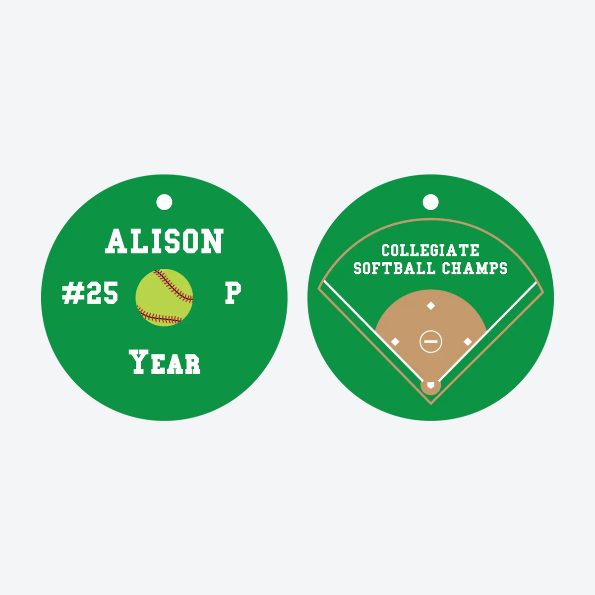 Personalized Softball Christmas Ornament
