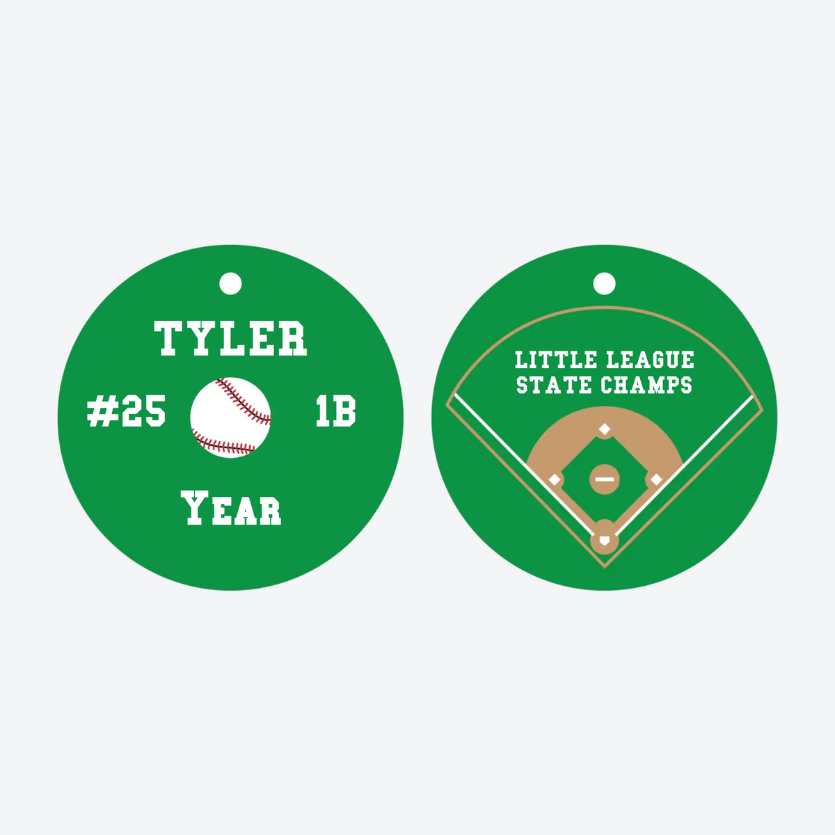 Personalized Baseball Diamond Christmas Ornament