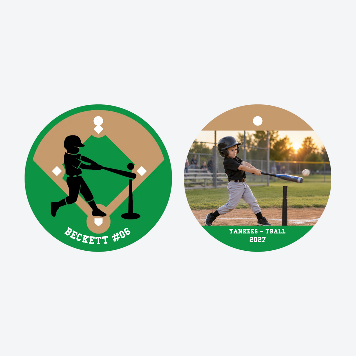 Personalized Tee Ball Photo Christmas Ornament