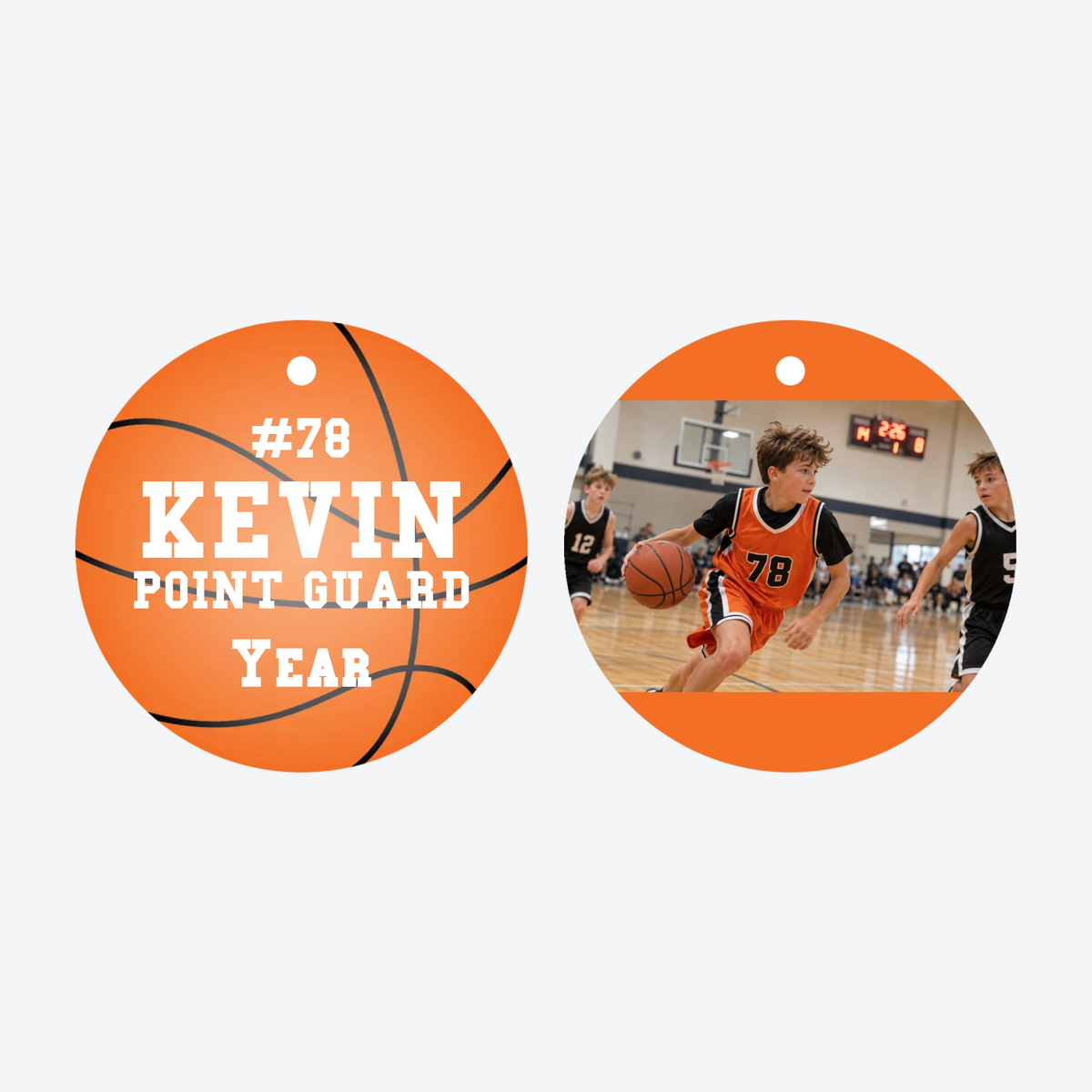Personalized Basketball Team Photo Christmas Ornament
