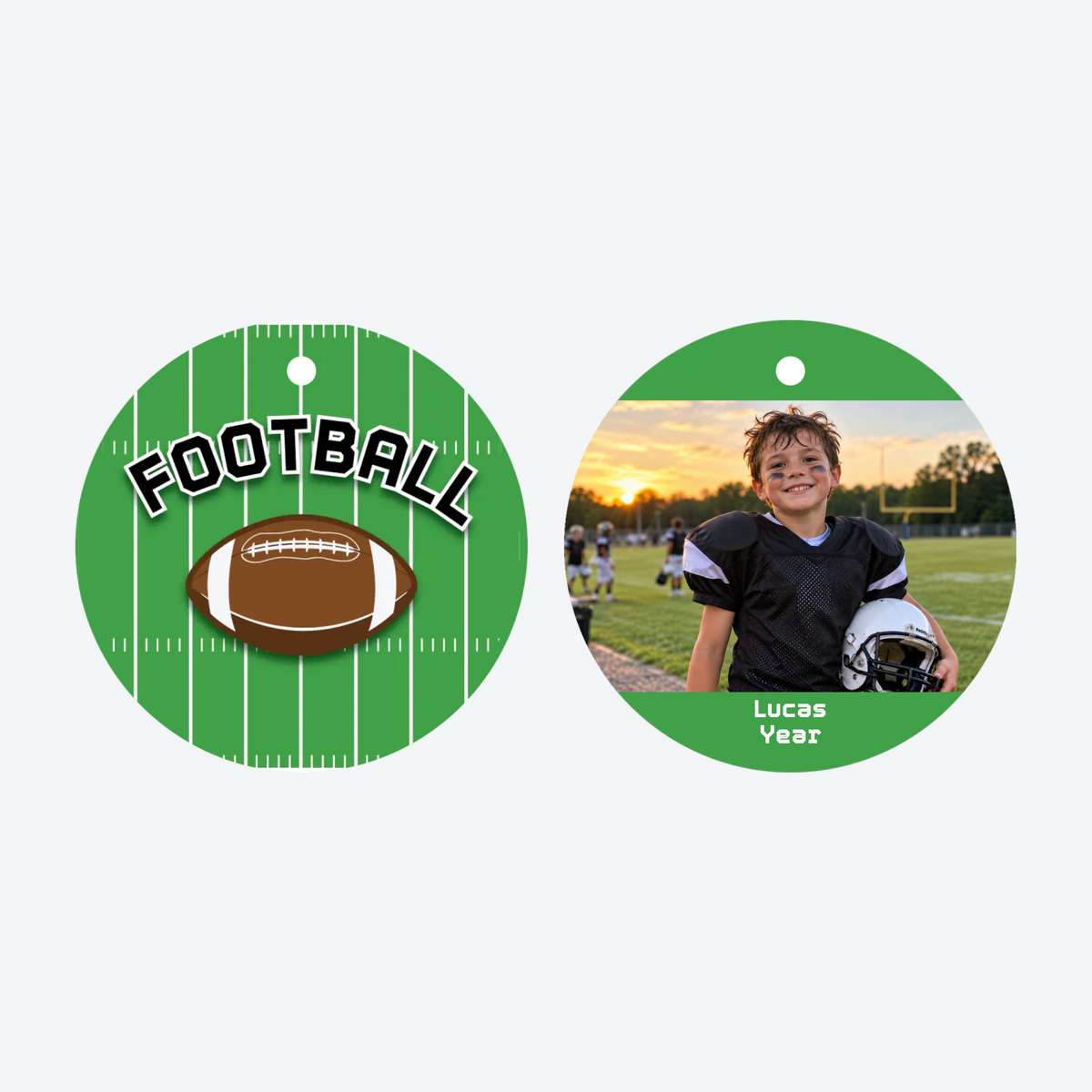 Personalized Football Field Photo Christmas Ornament