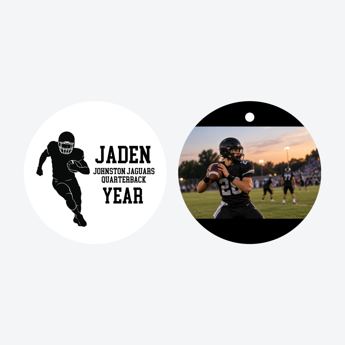 Personalized Football Photo Christmas Ornament