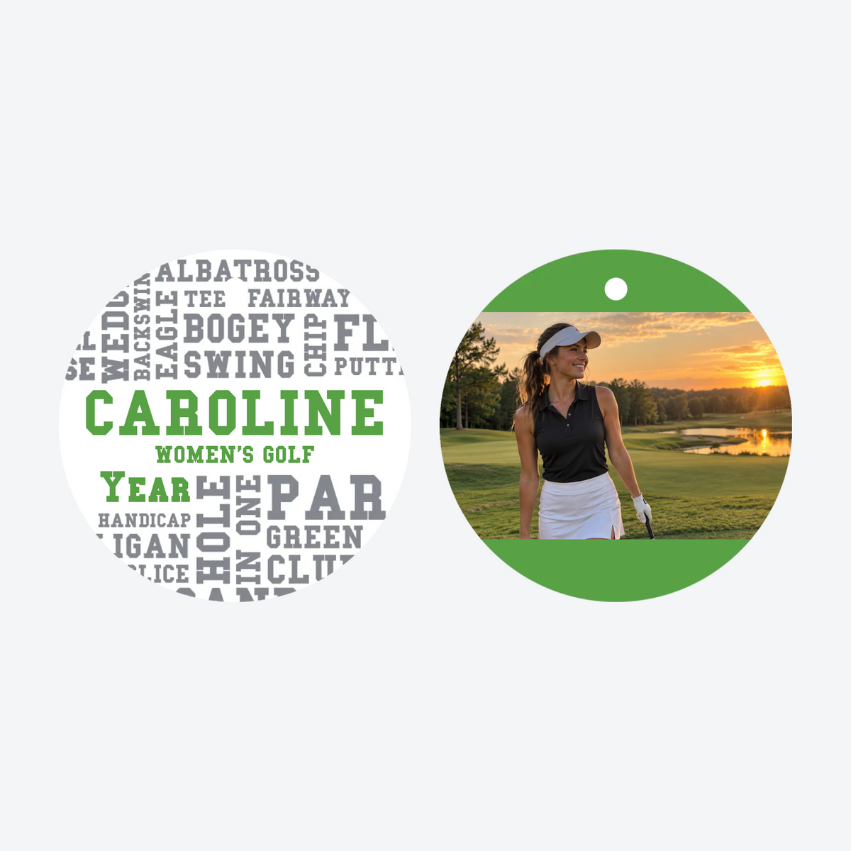 Personalized Golf Photo Christmas Ornament