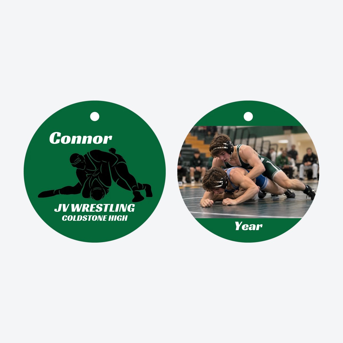 Personalized Wrestling Team Photo Christmas Ornament