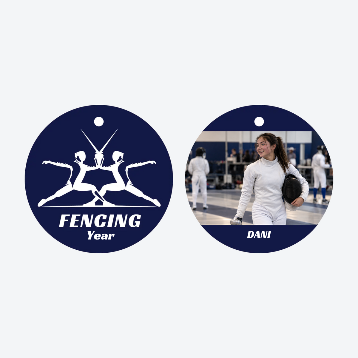 Personalized Fencing Photo Christmas Ornament