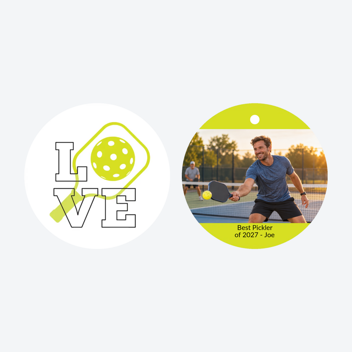 Personalized Pickleball Photo Christmas Ornament