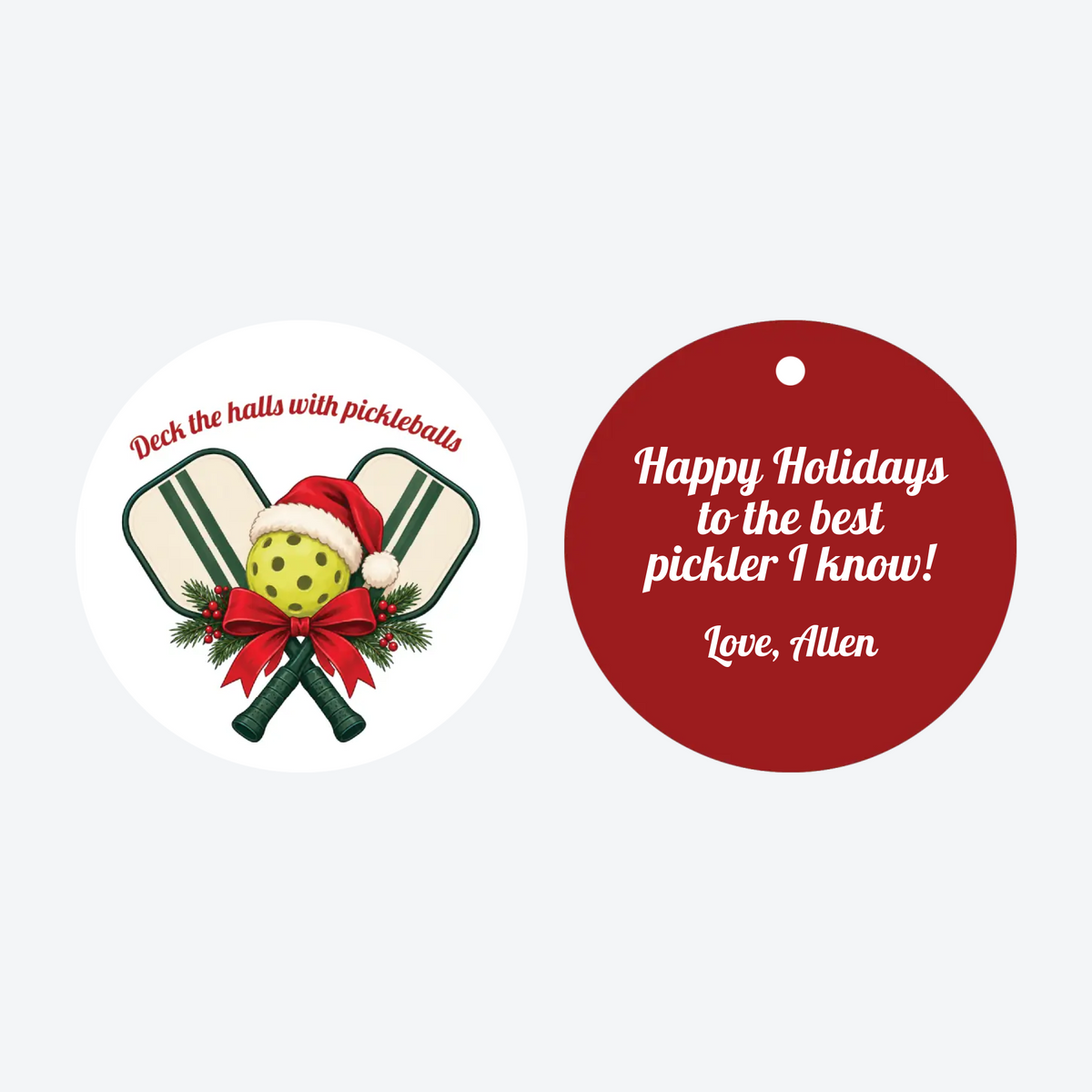 Personalized Pickleball Christmas Ornament