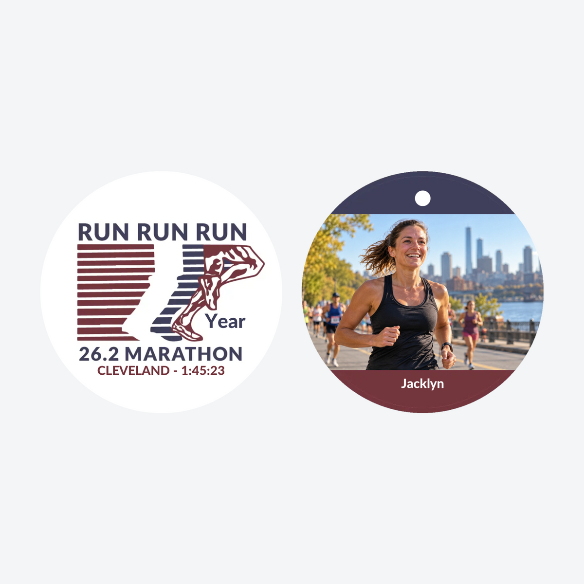 Personalized Marathon Photo Christmas Ornament