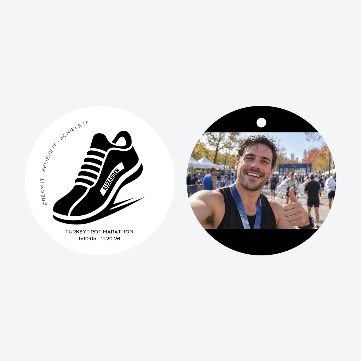 Personalized Runner Photo Christmas Ornament