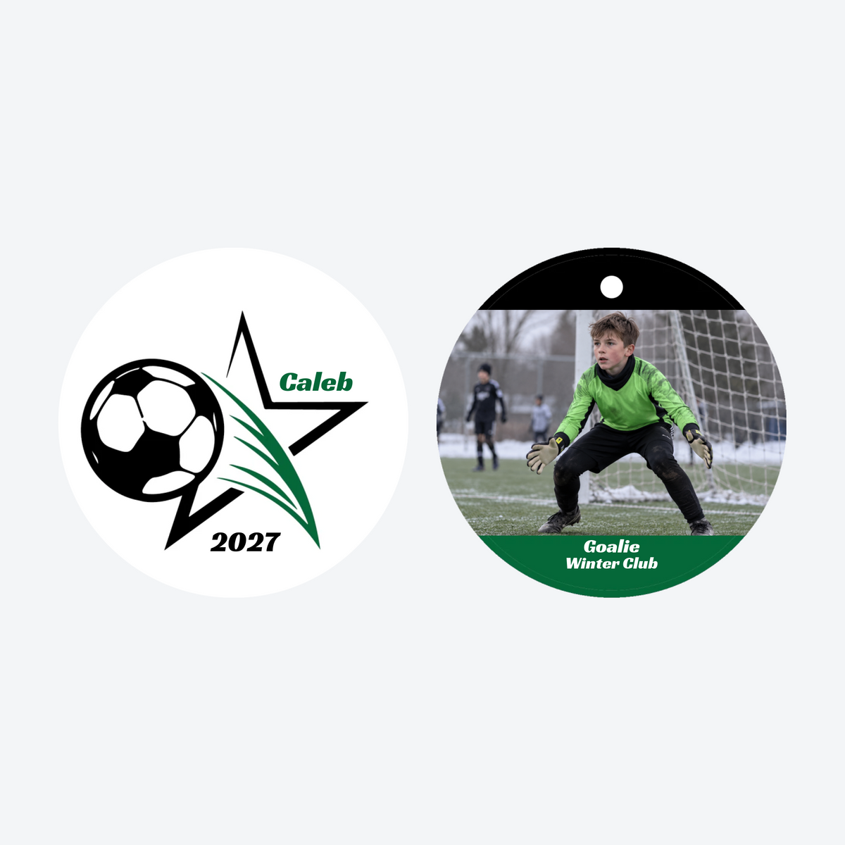 Personalized Soccer with Photo Christmas Ornament