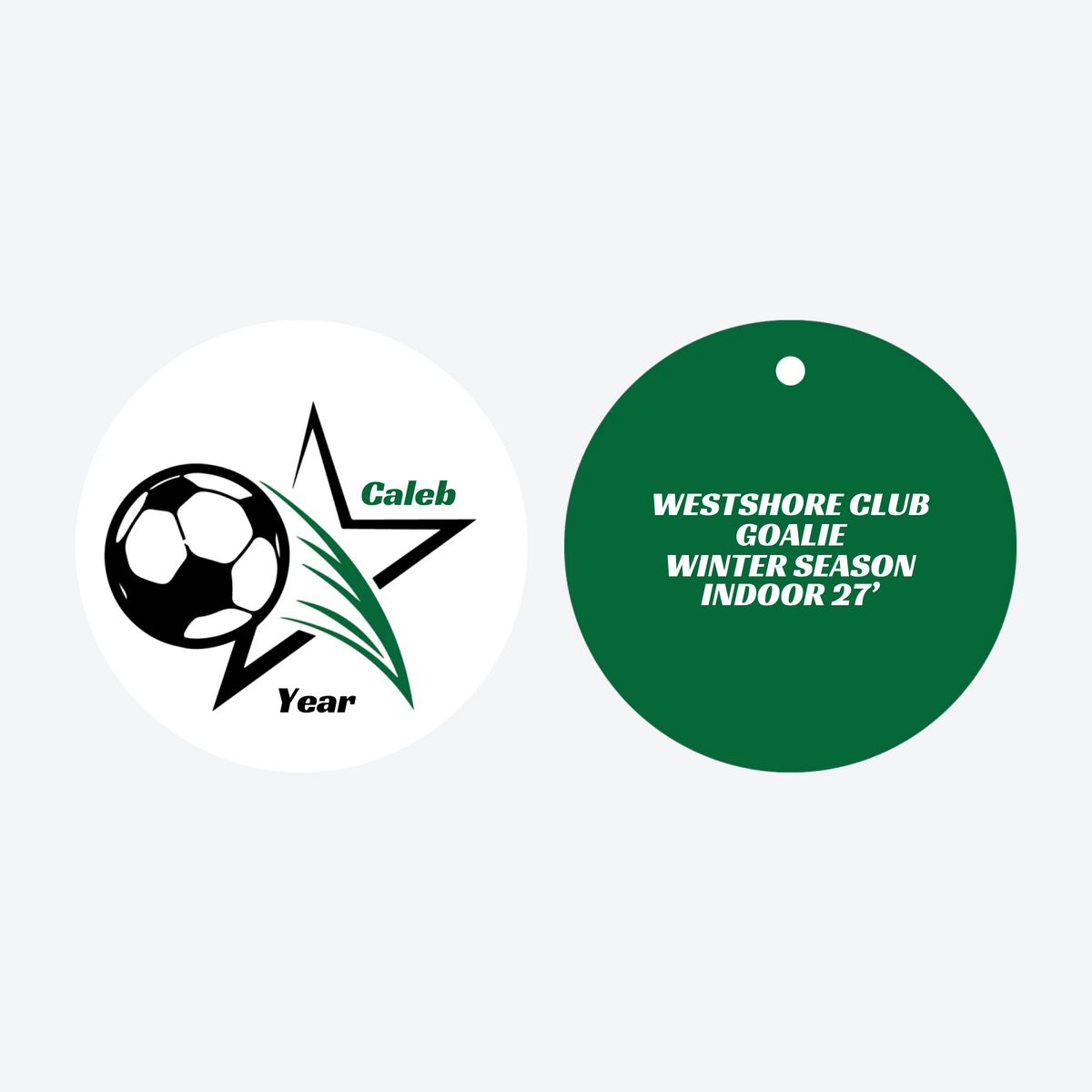 Personalized Soccer Goal Christmas Ornament