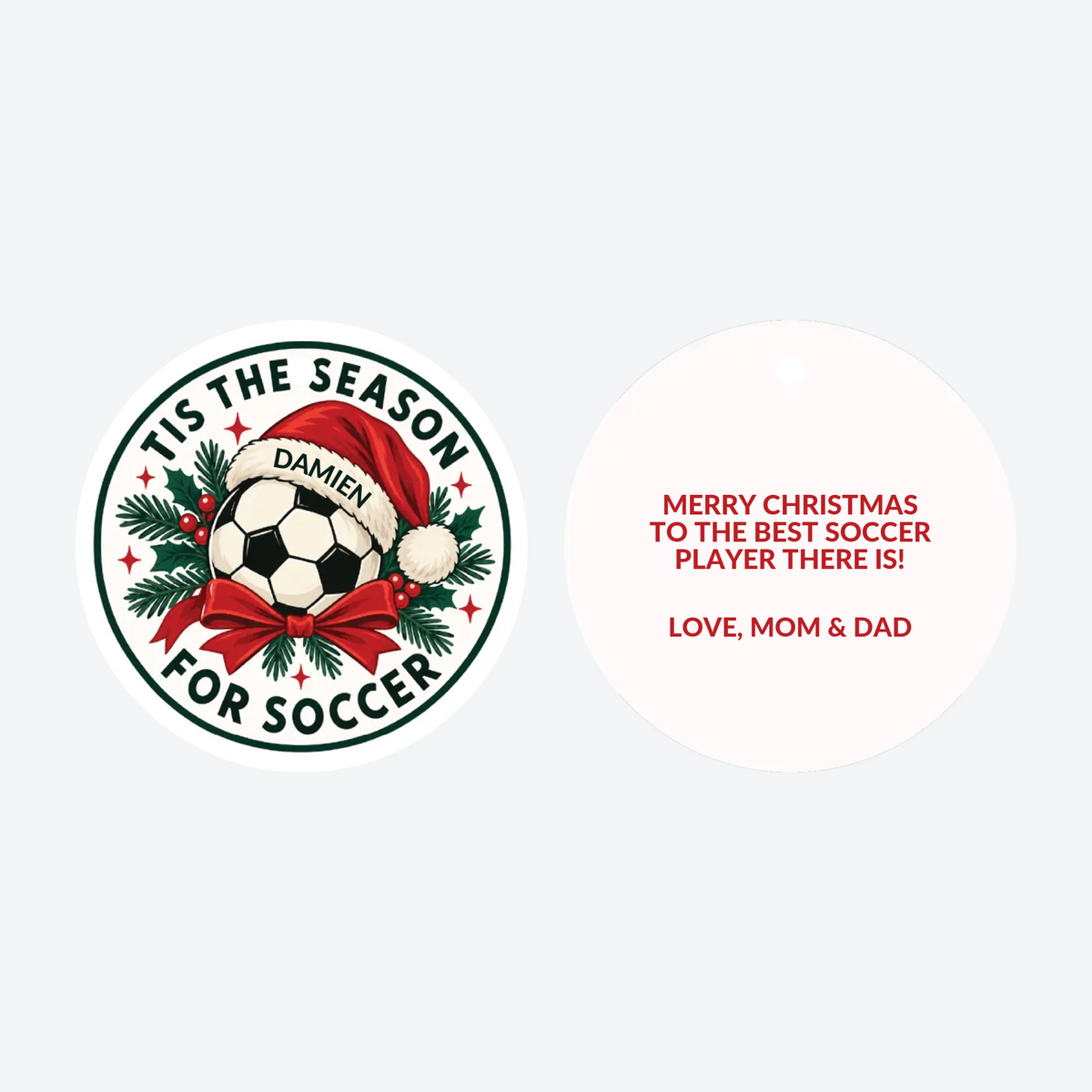 Personalized Soccer Christmas Ornament