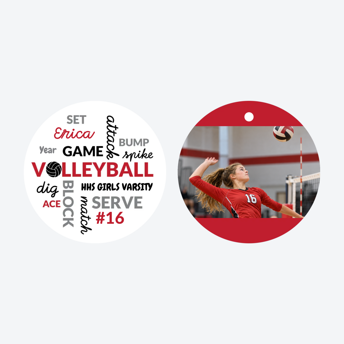 Personalized Word Cloud Volleyball Photo Christmas Ornament