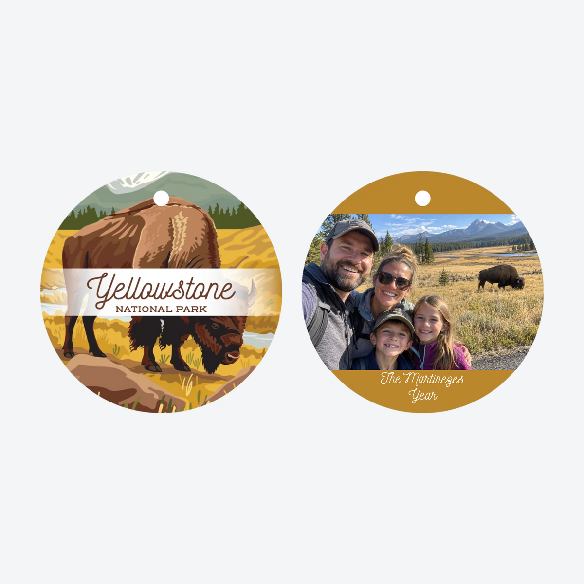 Personalized Yellowstone National Park Photo Christmas Ornament