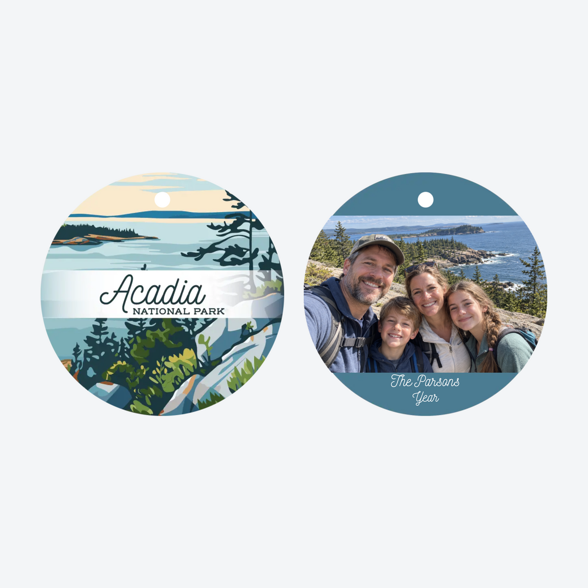 Personalized Acadia National Park Photo Christmas Ornament