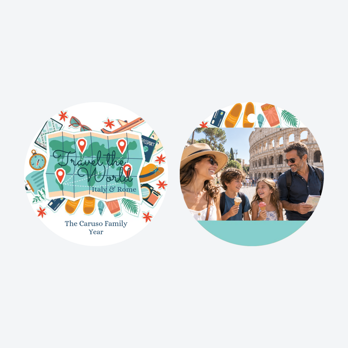 Personalized Travel the World Photo Christmas Ornament