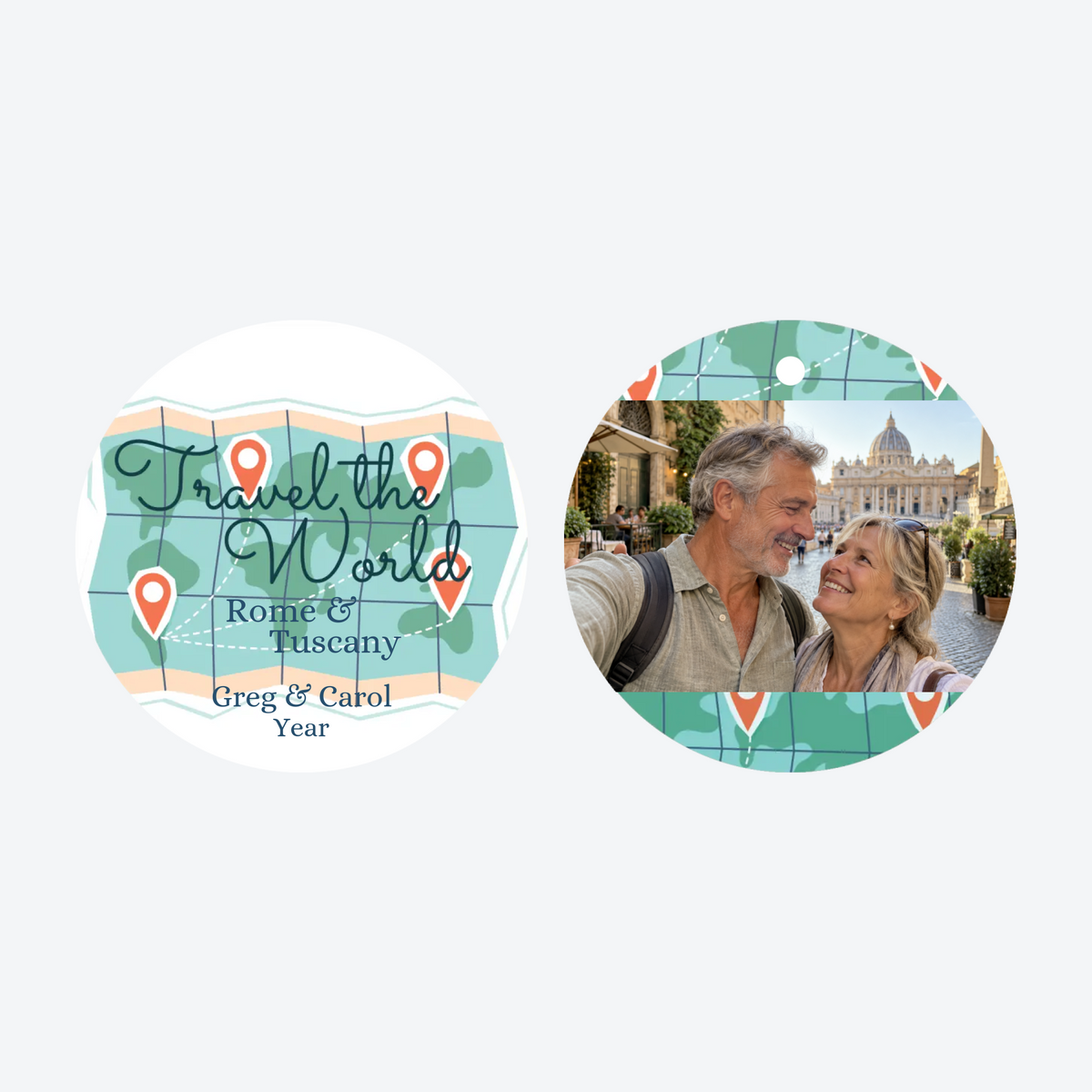 Personalized Travel Photo Christmas Ornament