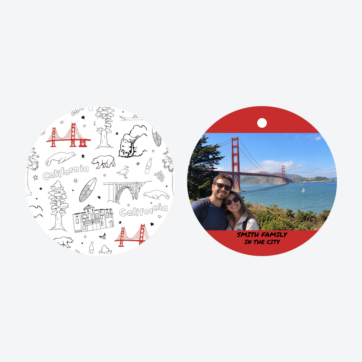 Personalized California Photo Christmas Ornament