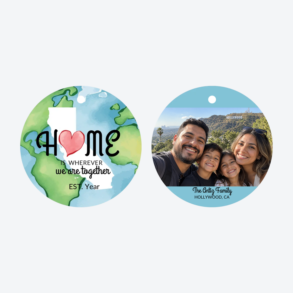 Personalized California Home Photo Christmas Ornament