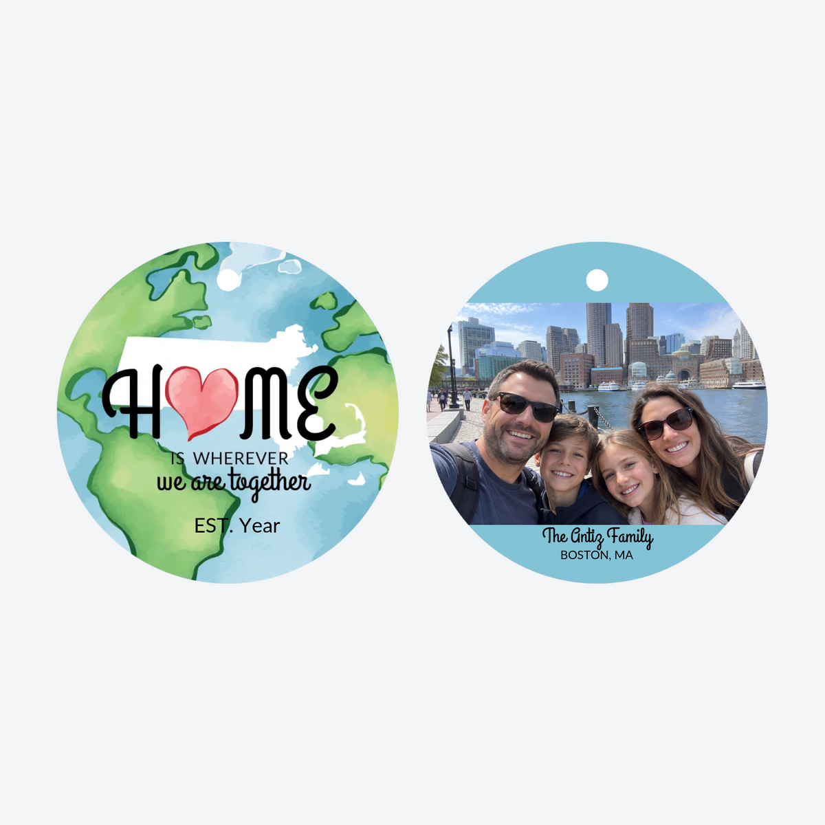 Personalized Massachusetts Home Photo Christmas Ornament