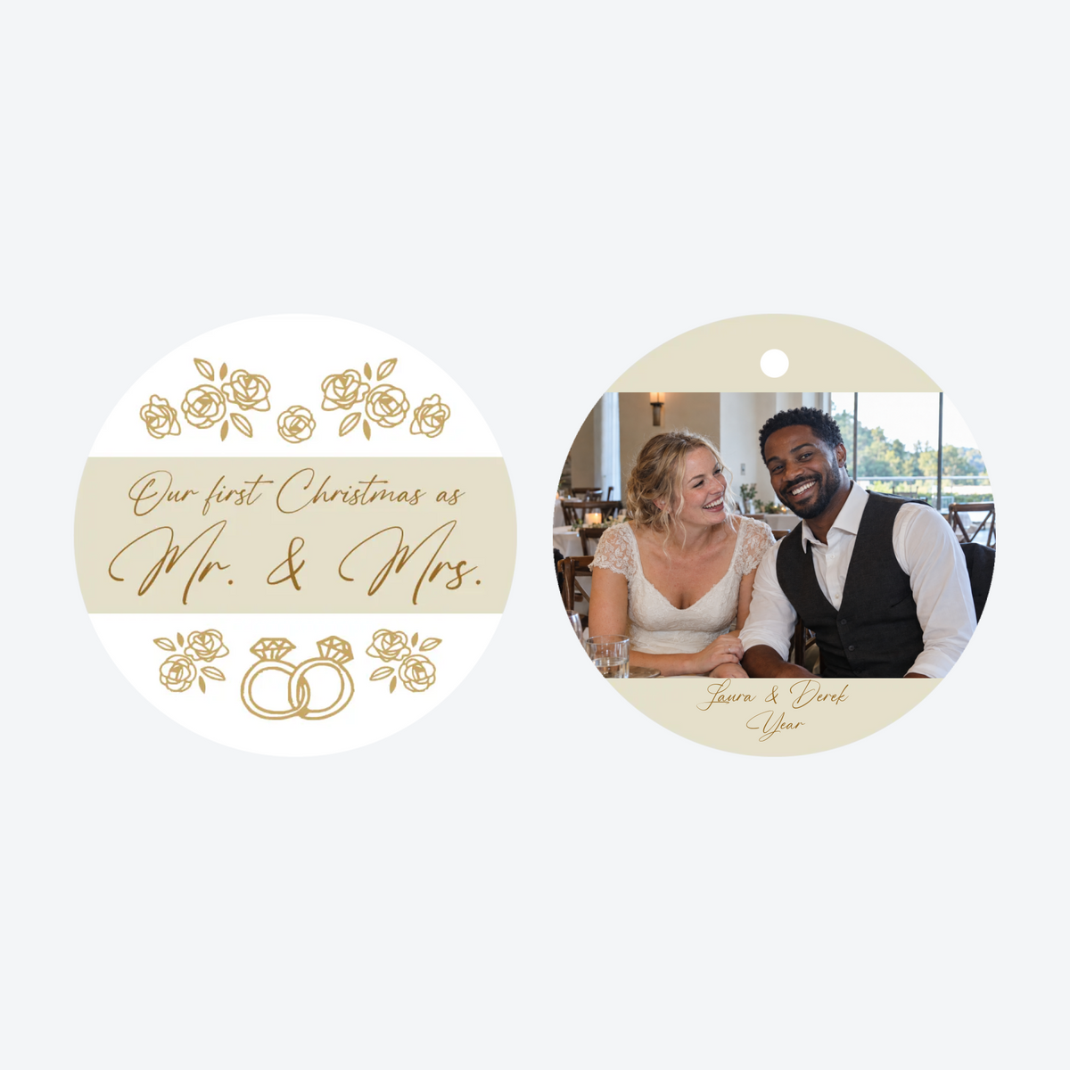 Personalized Our First Christmas as Mr & Mrs Photo Christmas Ornament