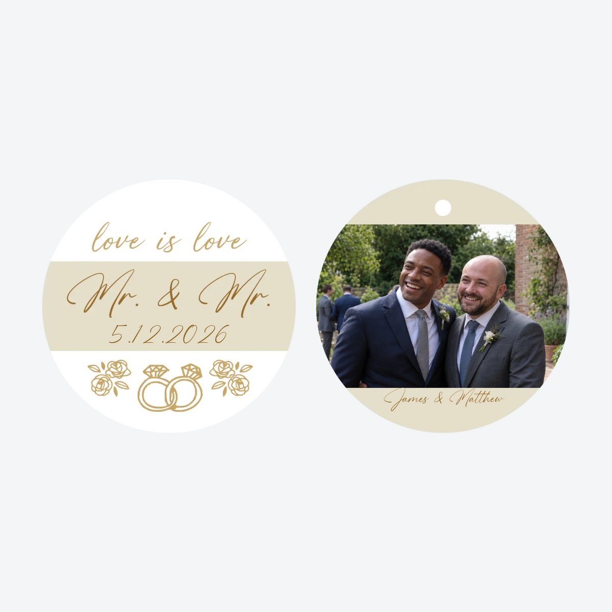 Personalized Love is Love Mr & Mr Photo Christmas Ornament