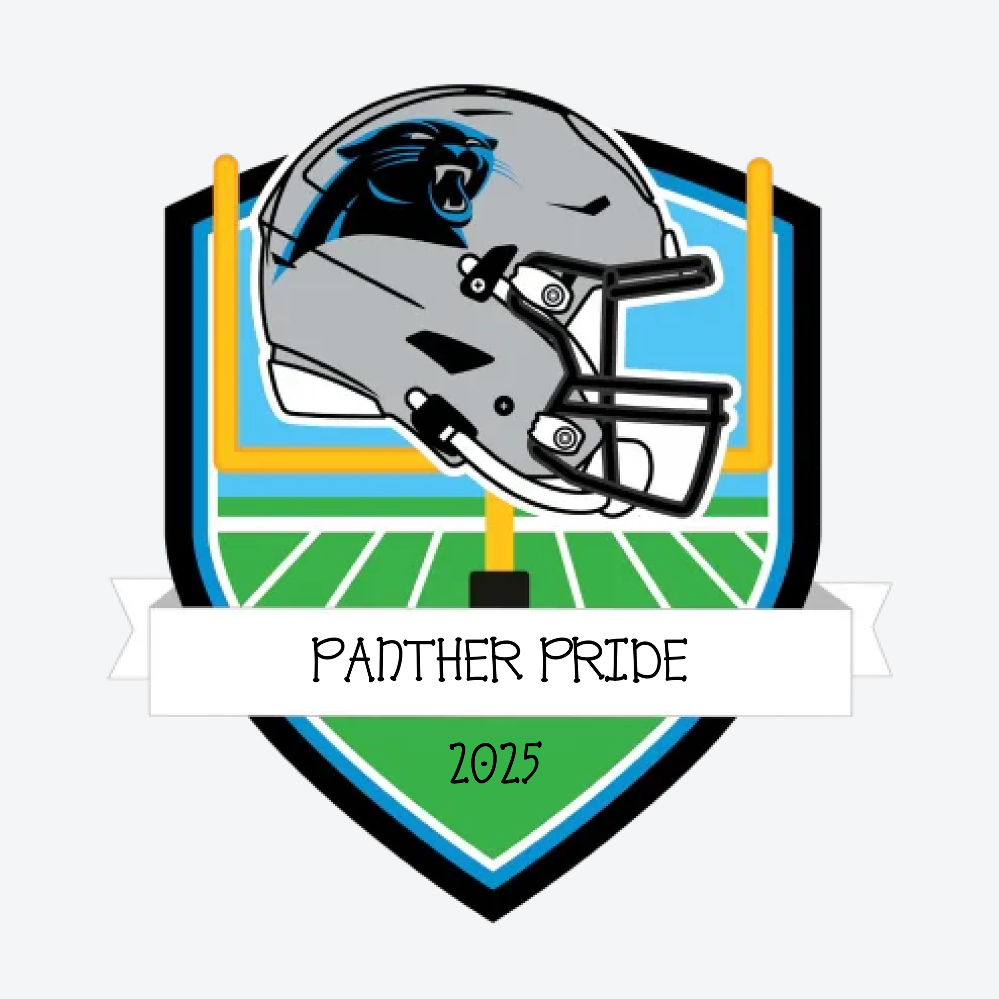 Carolina Panthers Personalized Shield Ornament