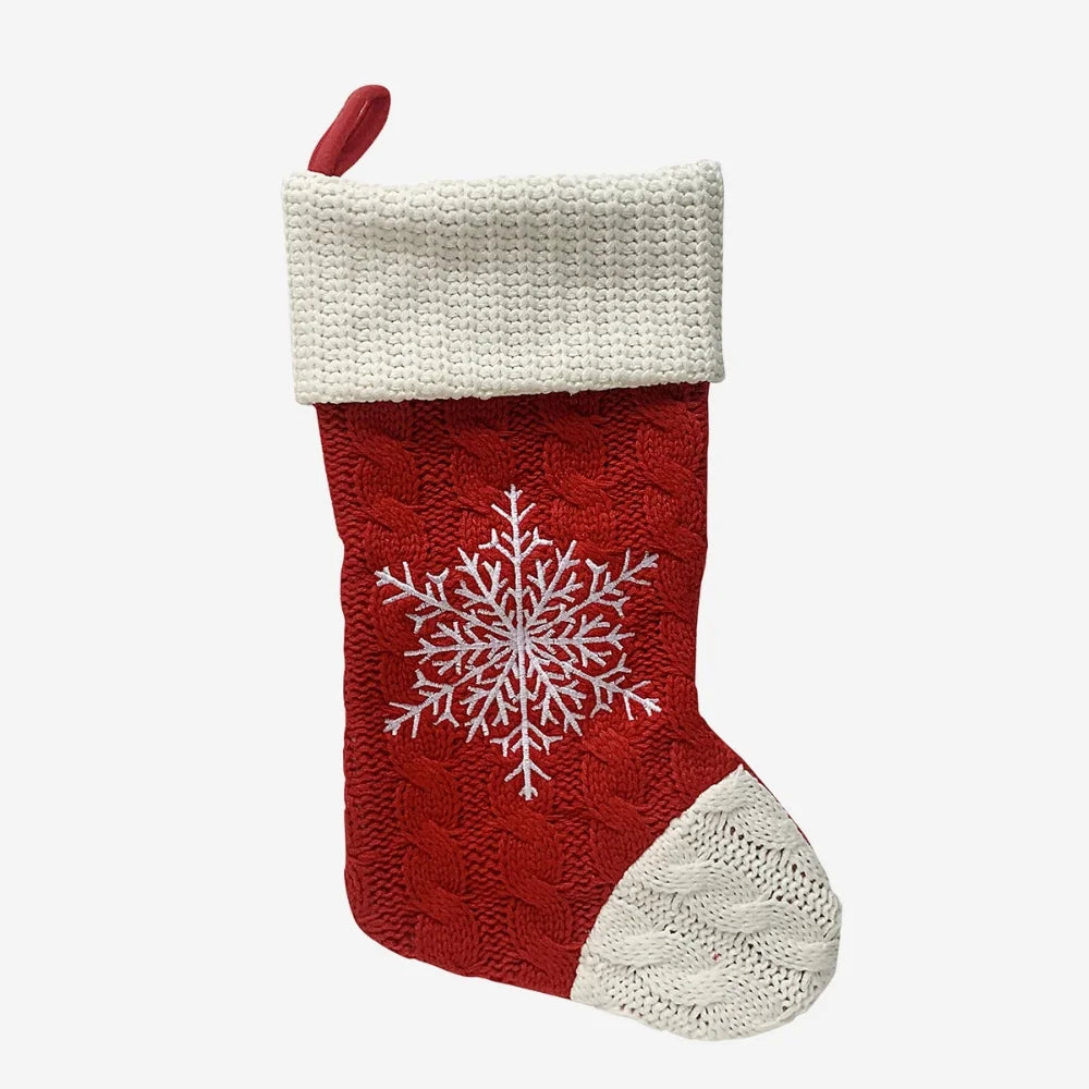 Red Snowflake Christmas Stocking