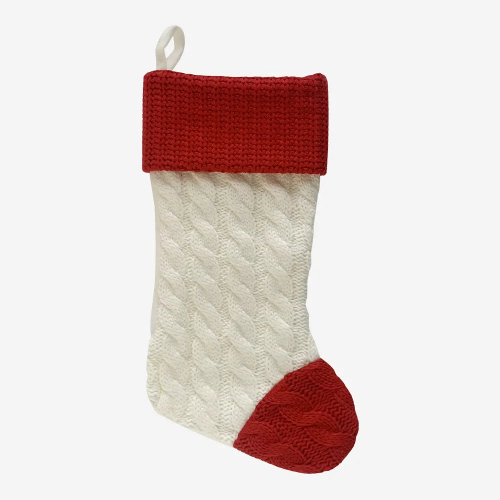 Red Knit Christmas Stocking