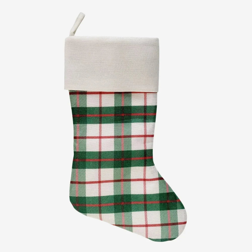 Green Plaid Christmas Stocking