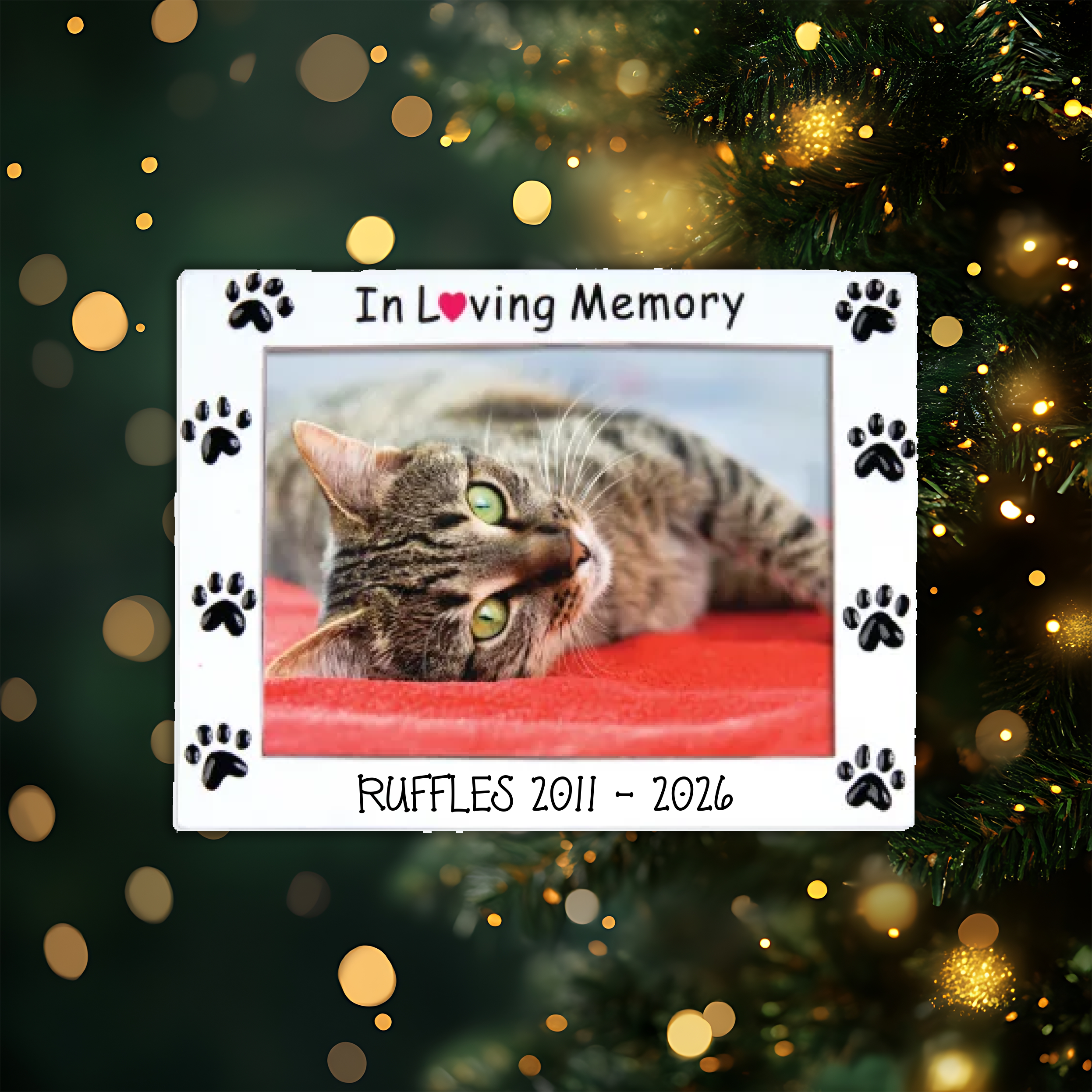 Rest In Peace Frame Pets Personalized Christmas Ornaments