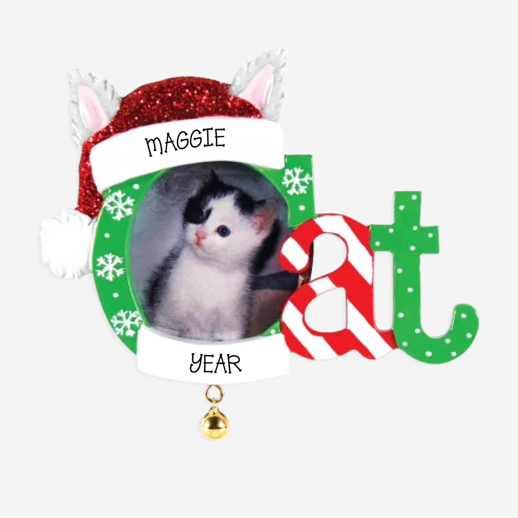 Christmas Cat Frame Personalized Christmas Ornament