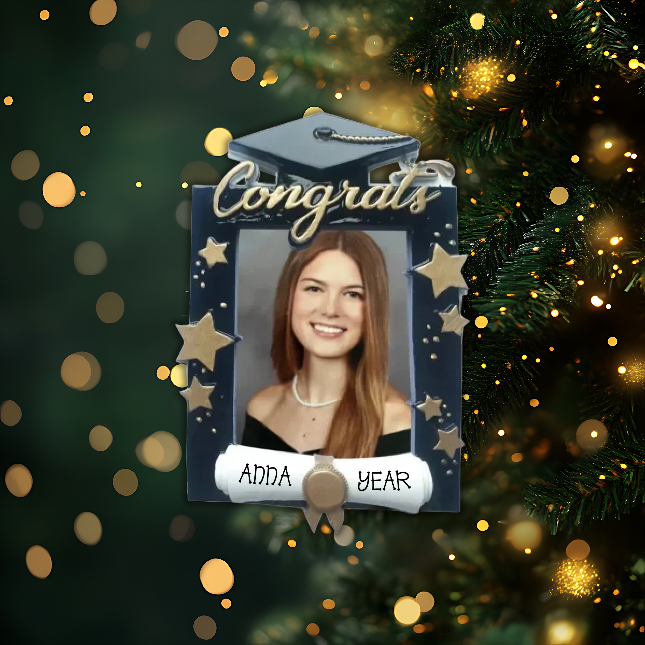 Graduation Frame Picture Frame Personalized Christmas Ornament