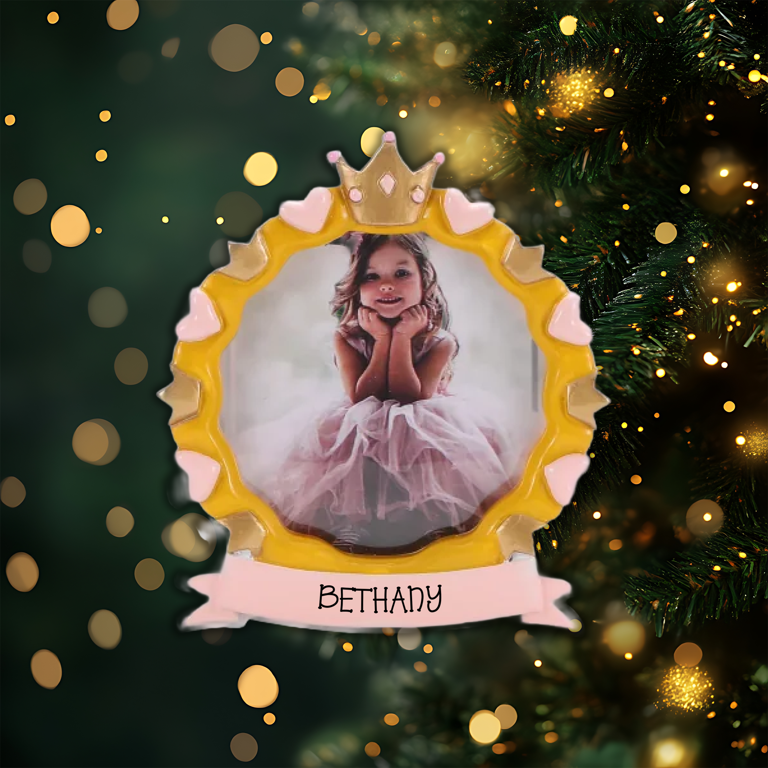 Princess Photo Frame Personalized Christmas Ornament