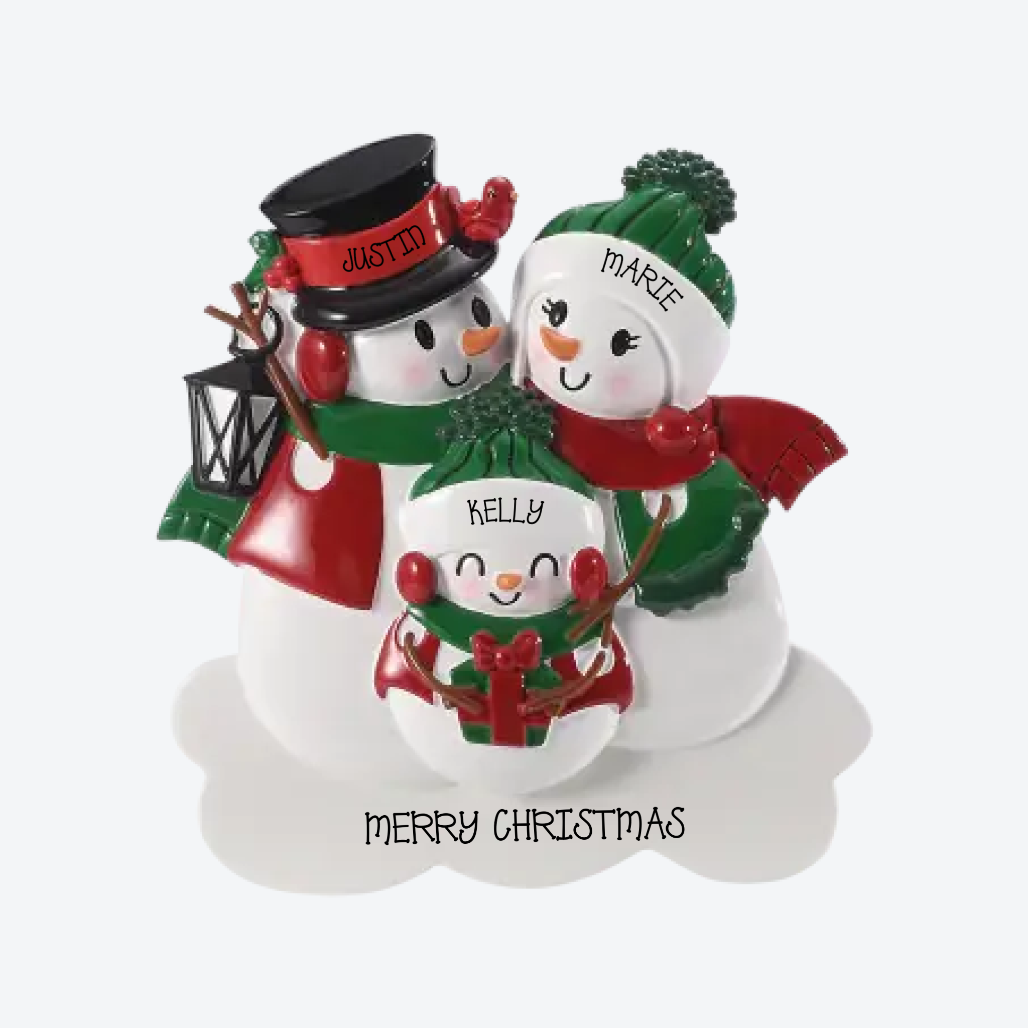 TTT2255-3 - TABLE TOPPER- NEW SNOWMAN FAMILY OF 3
