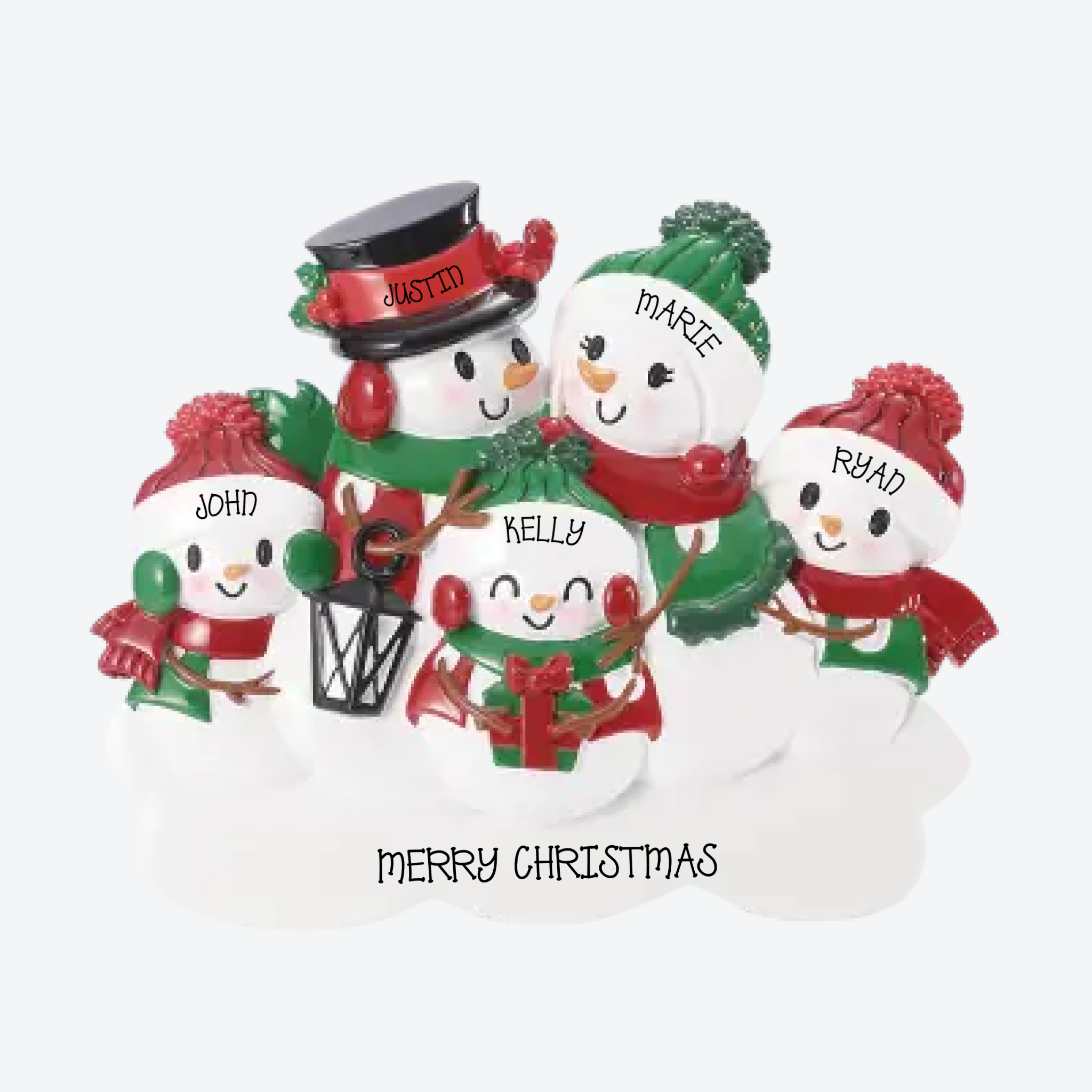 TTT2255-5 - TABLE TOPPER- NEW SNOWMAN FAMILY OF 5