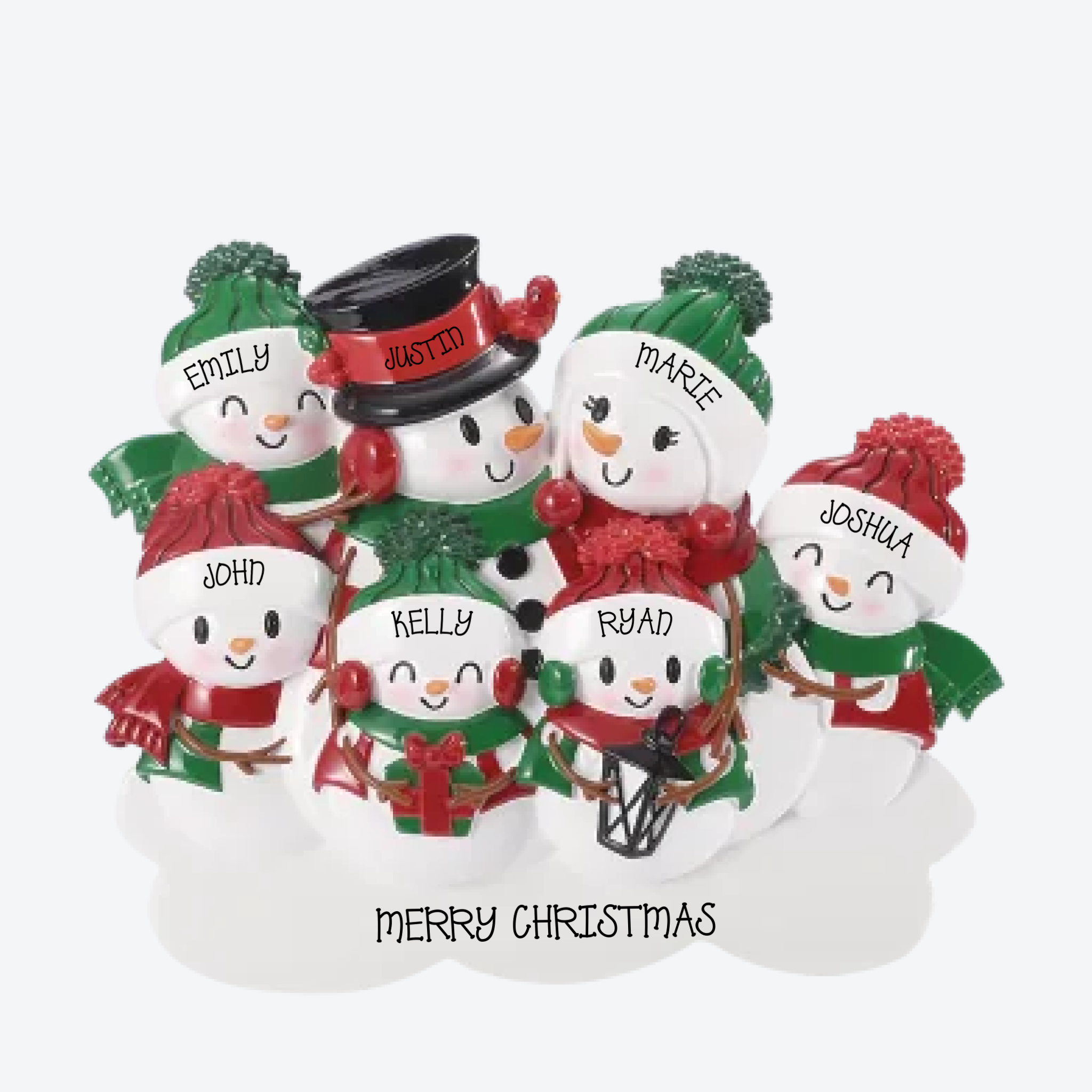 TTT2255-7 - TABLE TOPPER- NEW SNOWMAN FAMILY OF 7