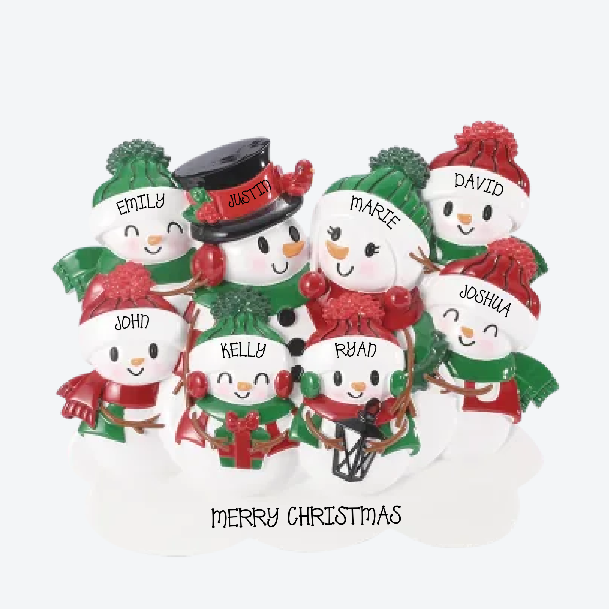 TTT2255-8 - TABLE TOPPER- NEW SNOWMAN FAMILY OF 8
