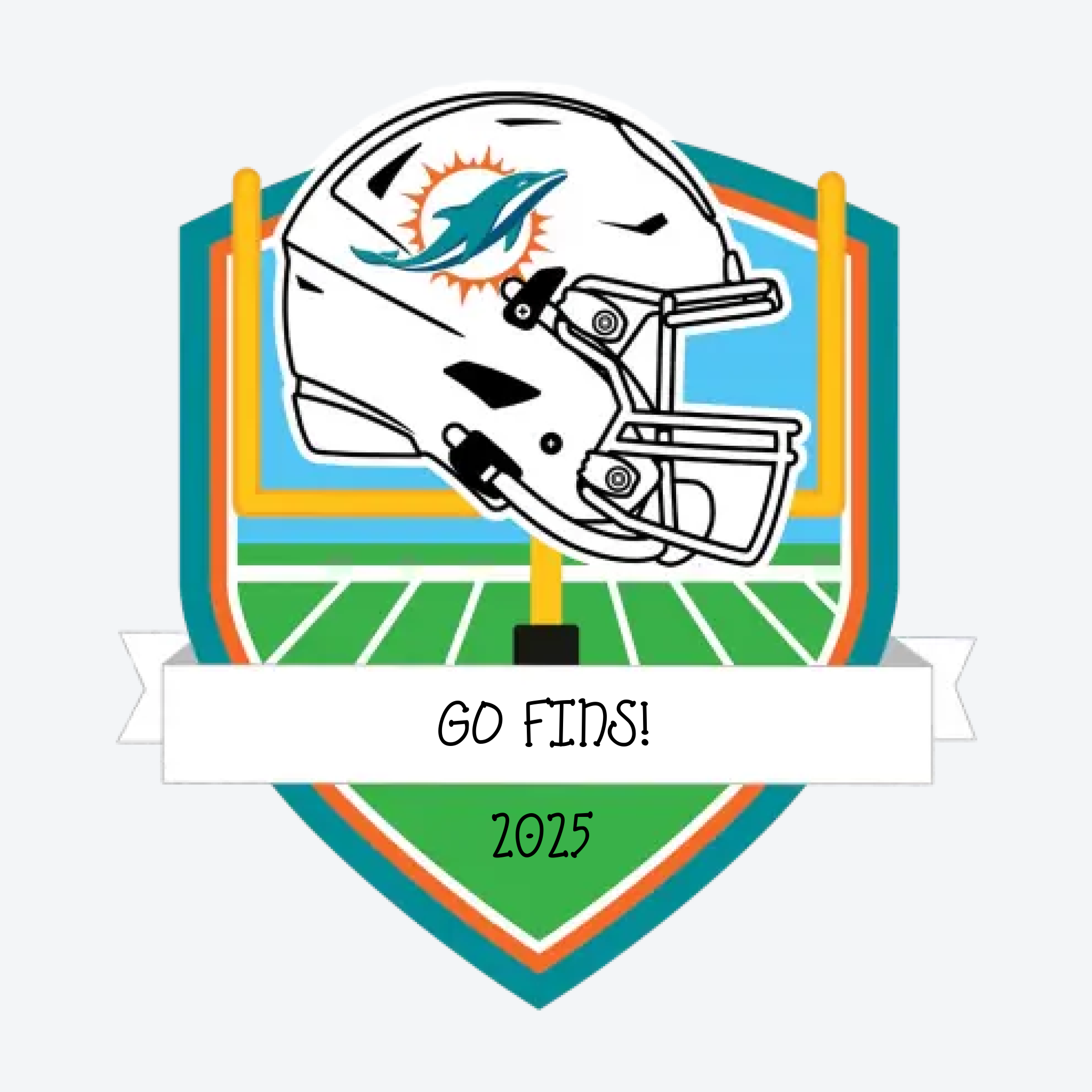 Miami Dolphins Personalized Shield Ornament